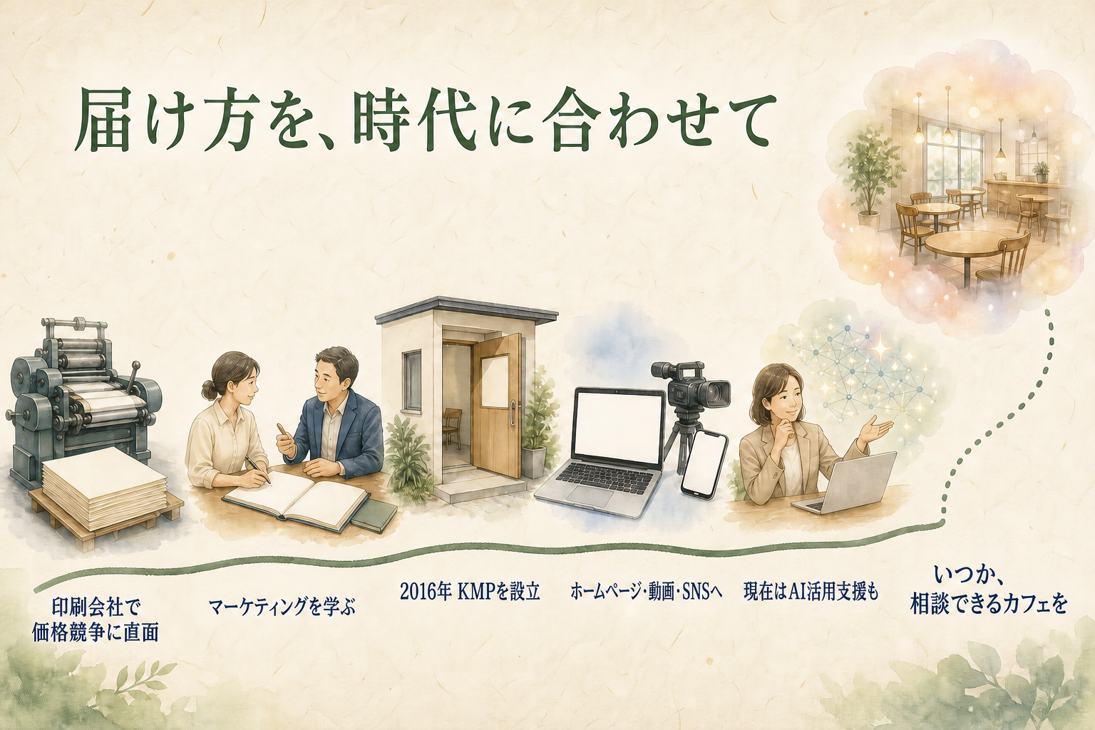 印刷会社時代からKMP設立を経てAI活用支援へ広げてきた高木佑介の歩み PC版